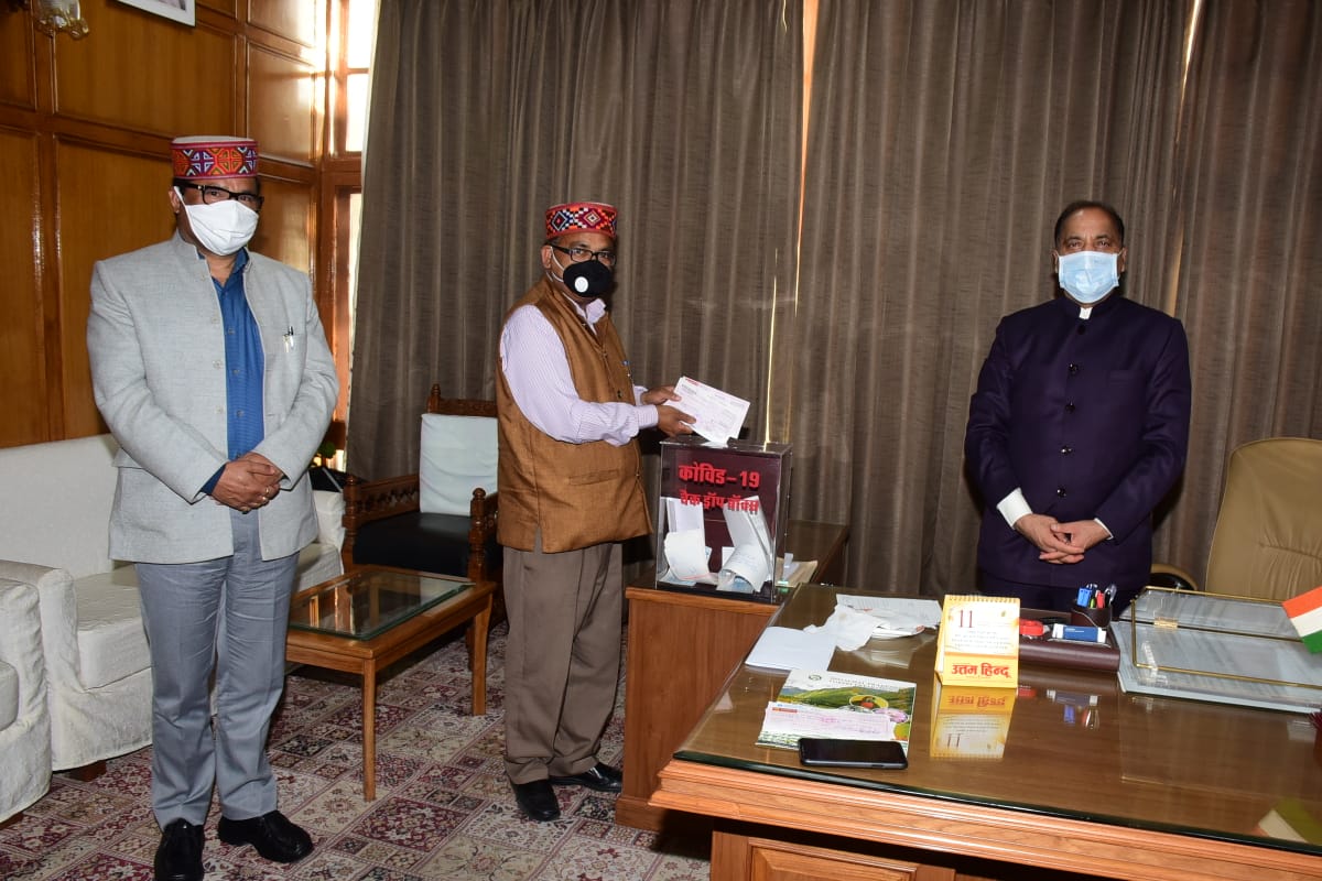 एचपी एसडीएमए कोविड-19 स्टेट डिजास्टर रिस्पाॅंस फंड में अंशदान