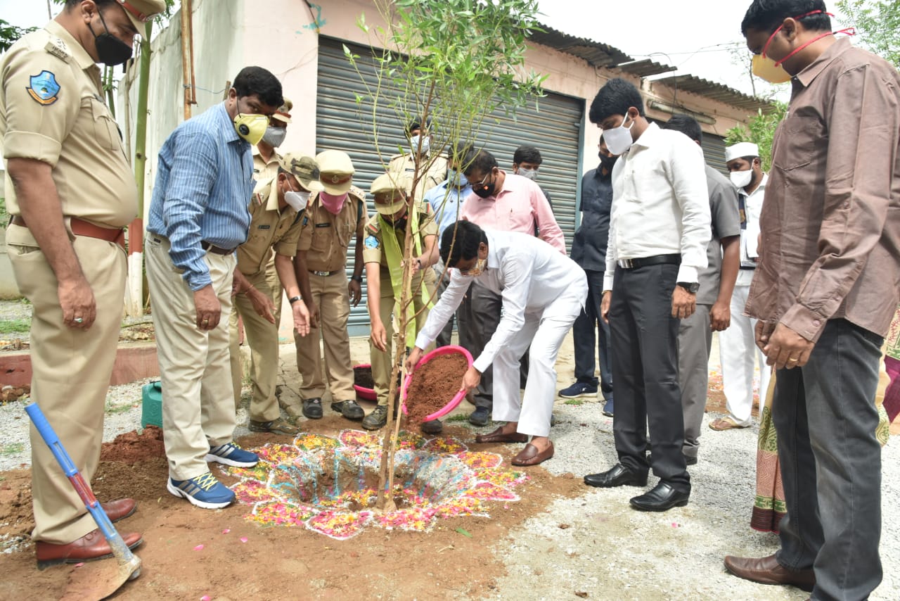 मंत्री वेमुला ने ग्रीन डे के हिस्से के रूप में पौधे लगाए