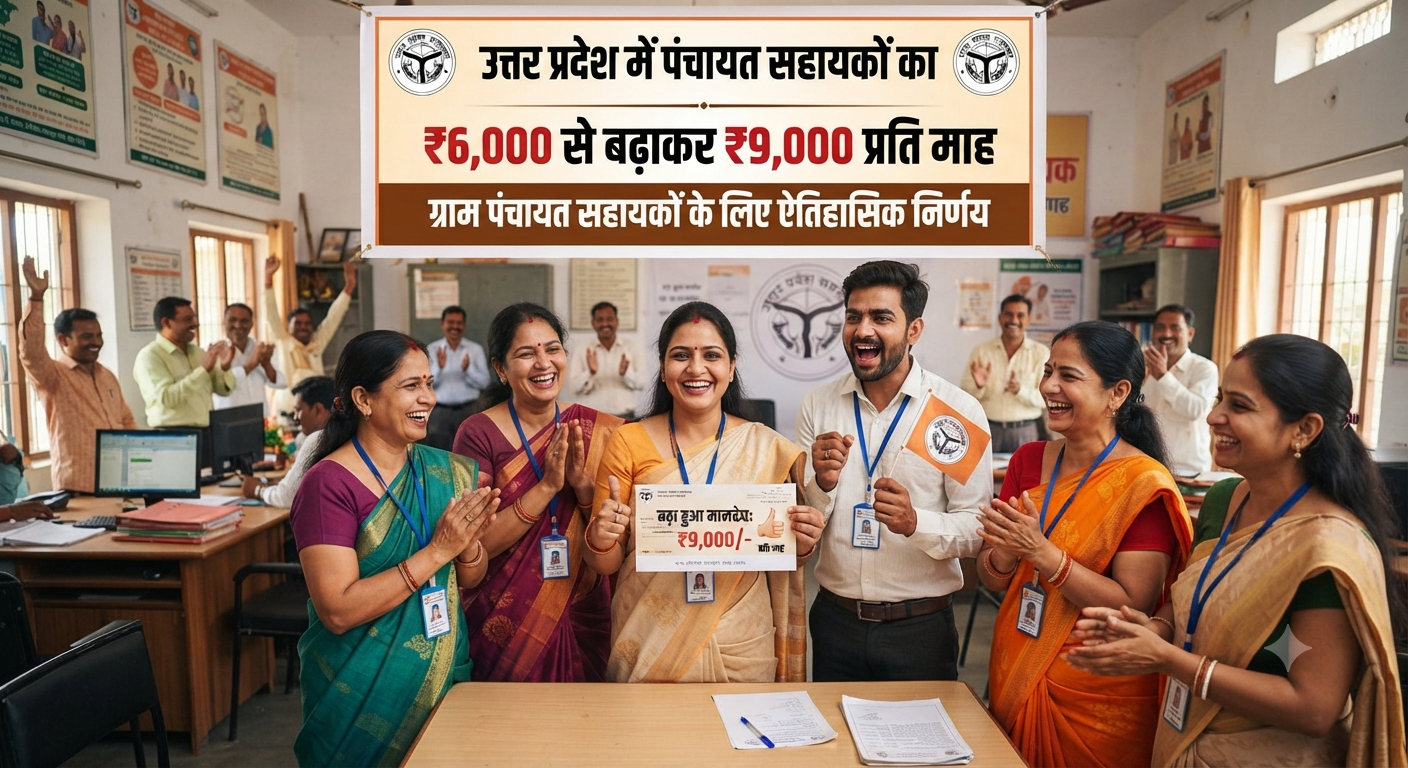 यूपी में पंचायत सहायकों का मानदेय 6 हजार से बढ़ाकर 9 हजार रुपये