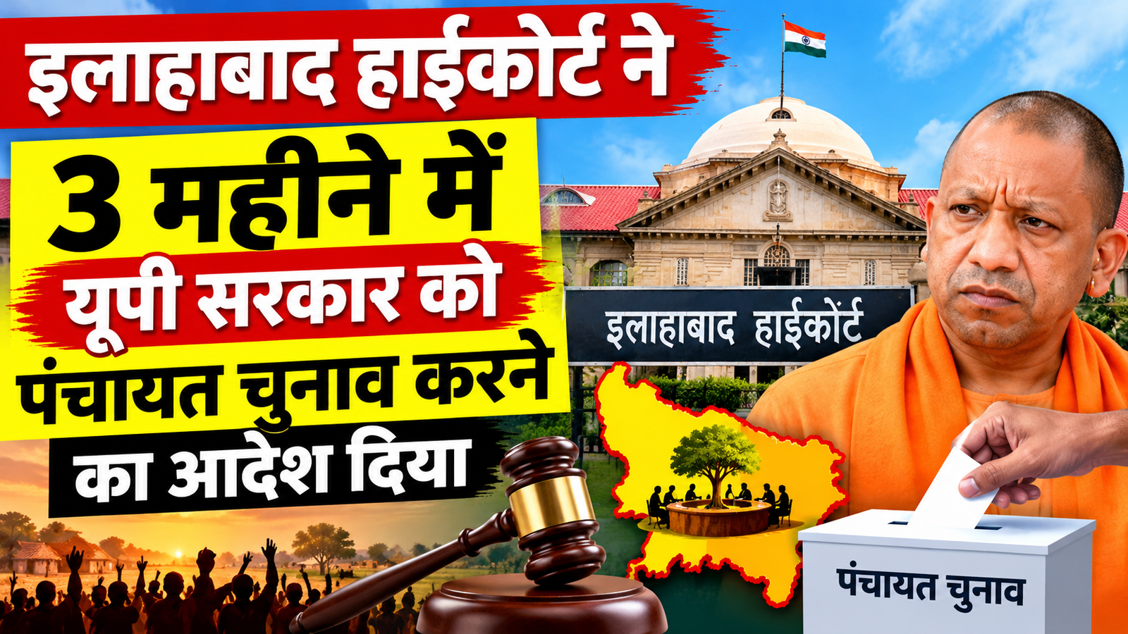 इलाहाबाद हाईकोर्ट ने 3 महीने में यूपी सरकार को पंचायत चुनाव करने का आदेश दिया